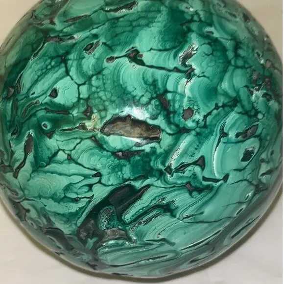 Malachite Quartz Ball Hand Carved polished Crystal Reiki Chakra Meditation 4.3Lb - Picture 5 of 11